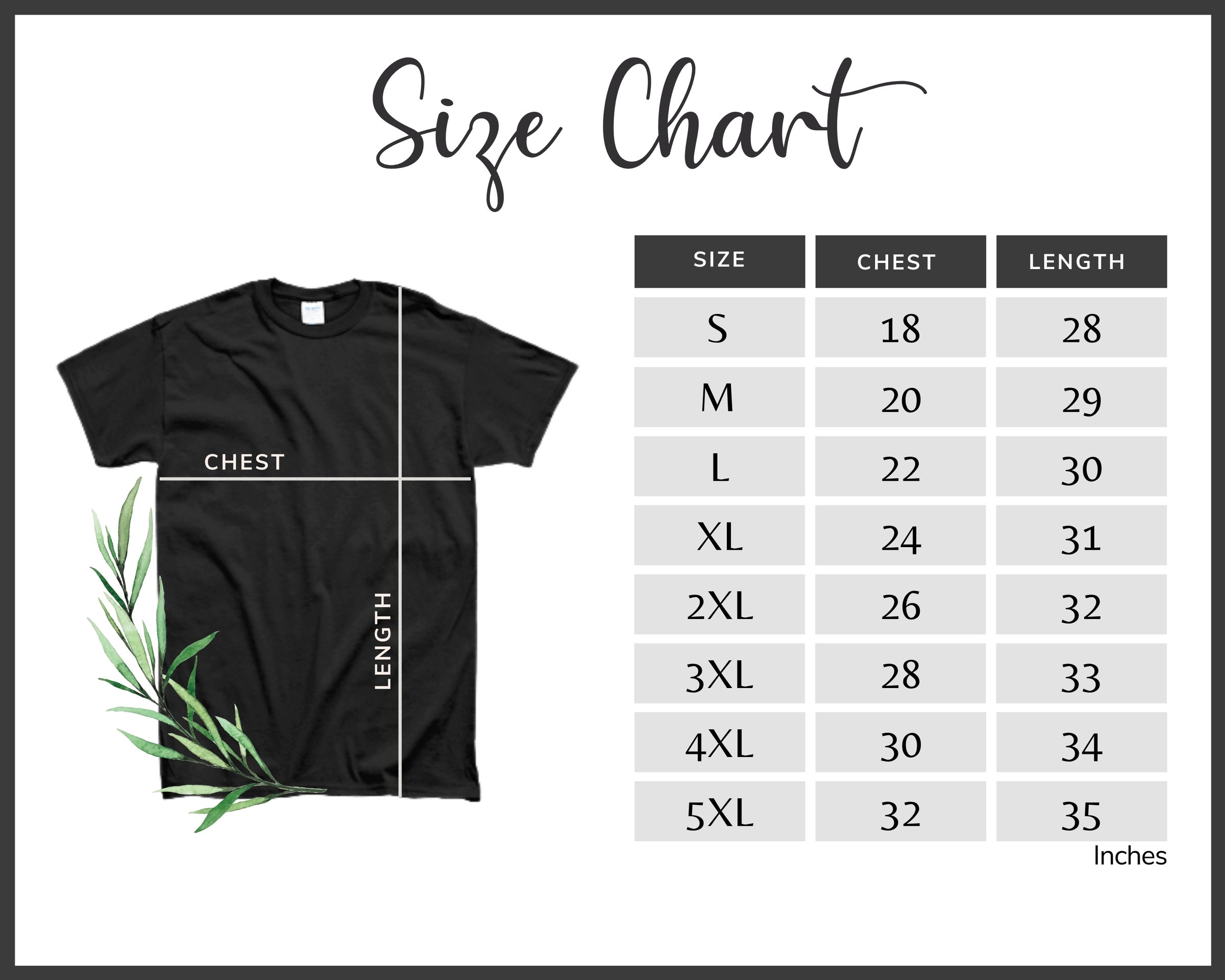 Size Chart Gildan 5100P Toddler Mock up Shirt Youth Tshirt 